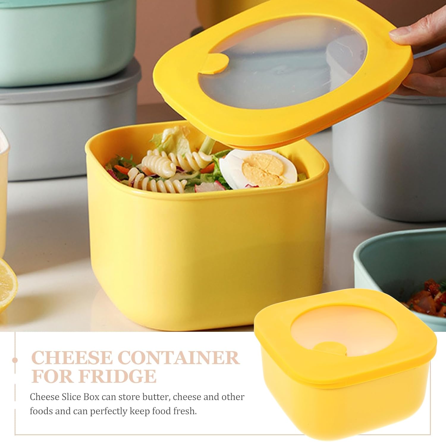 Yellow Food Snacks - Contenedor de queso en rodajas de