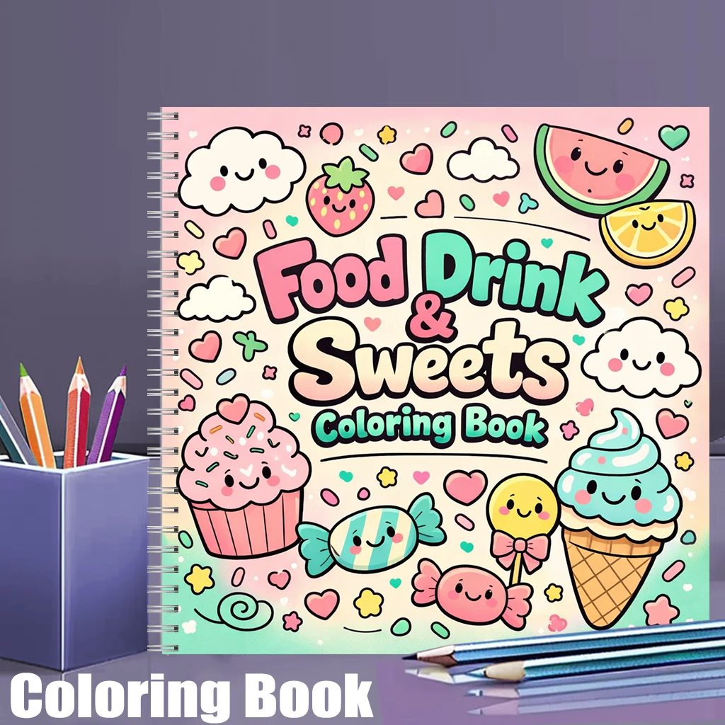 Food Y Snacks Coloring Book - Libro para Colorear COMIDA, BEBIDA Y