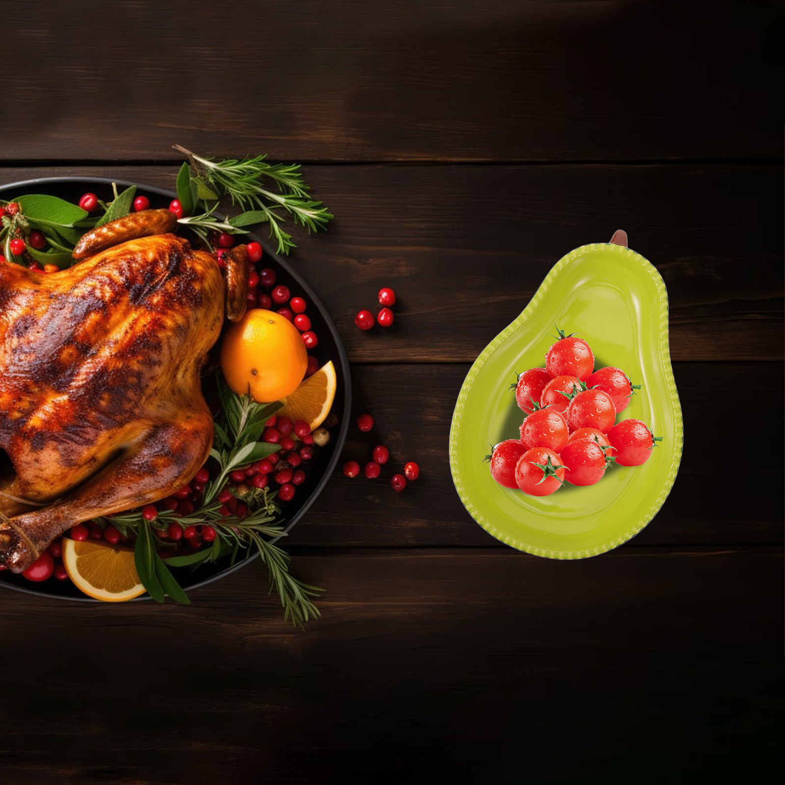 Food Snacks For Party - Plato de Cerámica con Forma de