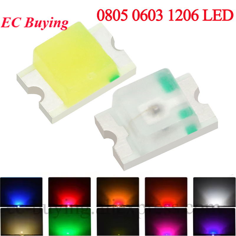 100 Uds 0805 0603 1206 SMD LED - Yellow Food Snacks reseña y precio